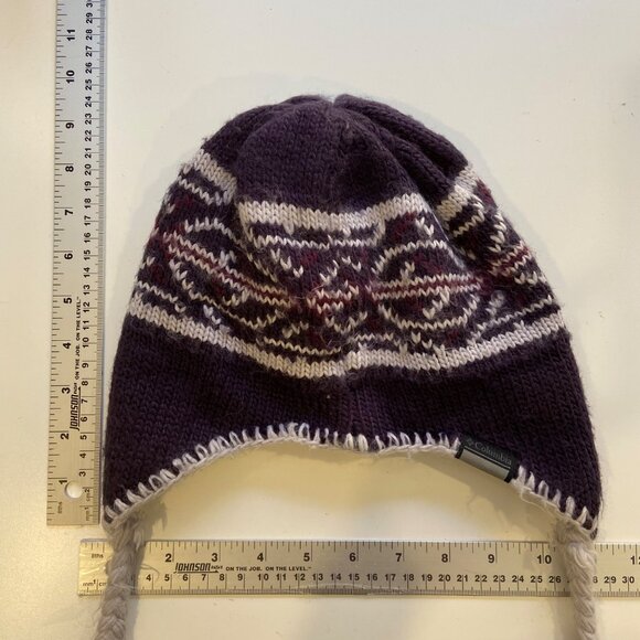 Bundle 2 Columbia  Burgundy & Orange Knit Fleece Lined Earflap and navy blue and - Picture 9 of 15